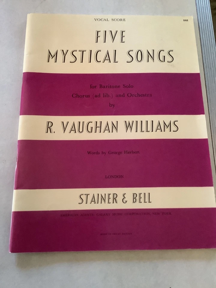 five mysterical songs baritone solo vocal score r vaughan williams stainer bell - Image 1 of 4