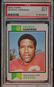 PSA 7 NM 1973 Topps Football Cedrick Hardman #412 San Francisco 49ers - Picture 1 of 2