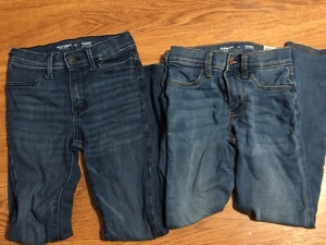 2 Pairs Old Navy Ballerina Jeggings Blue Jeans Girls Size 10 Dark & Light Wash - Picture 1 of 6