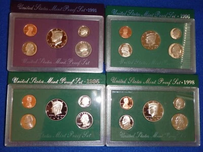 1991 1995 1996 1998 U.S. Mint Clad Proof Sets in Original Government Packaging - Image 1 of 4