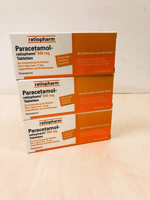 3x PARACETAMOL ratiopharm 500mg 20Tabletten PZN 1126111 - Bild 1 von 4