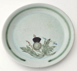 Buchan 1970er Steinzeug Schottland Distel Heide und blaue Glocke 8" Salatteller - Bild 1 von 6