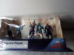 Disney Store Captain Marvel Figurine Playset 6 Figures 1 Cat NEW In Box - Picture 1 of 12