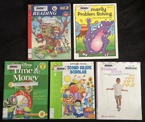 2nd Grade Workbook Lot x5: Homeschool Reading Math Money Writing Problem Solving - Picture 1 of 24