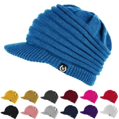 BEAUTYXYZ NEW Fashion Unisex Winter Visor Beanie Knit Hat Cap Crochet Men Women Ski Warm