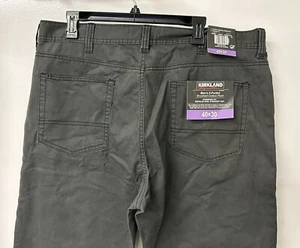 NEW 5-pocket 40x30 mens Kirkland Straight Leg Graphite Brushed-Cotton Pants - Picture 1 of 6