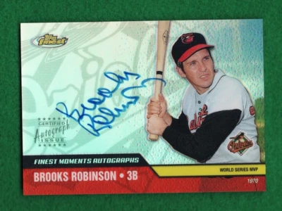 2002 Topps Finest Moments Autographs Brooks Robinson on card Orioles FMA-BRO - Image 1 of 2