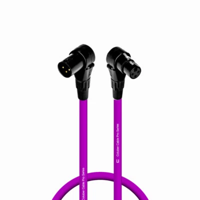 Cable equilibrado ángulo recto XLR macho a RA hembra de 3 pines longitud personalizada, cable de color Foto 1 de 4