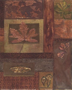Juego de 2 Collage de Hojas Merri Pattinianas I y II 8x10 Marrón - Imagen 1 de 2