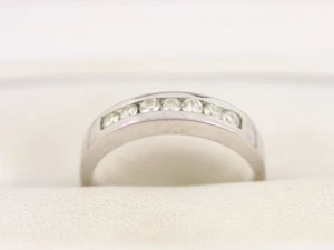 Diamond Half Eternity Ring 18ct White Gold Ladies Size L 1/2 750 3.8g Bo35 - Picture 1 of 5