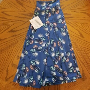NWT LuLaRoe Girls Size 14 Azure Blue Skirt 4th of July Red White Flag Balloons - Picture 1 of 4