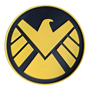 AGENTS OF SHIELD LOGO MARVEL TV SERIES BLACK YELLOW 3D PVC TACTICAL HOOK PATCH - Picture 1 of 2