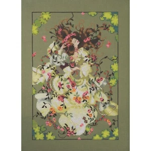 Kit de punto de cruz Ophelia, cuentas, hilo de seda MD175 Mirabilia Nora Corbett - Imagen 1 de 5