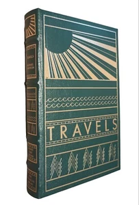 MICHAEL CRICHTON TRAVELS Book The Franklin Library Signed 1st Edition Leather - Picture 1 of 5