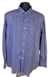 Polo Ralph Lauren Shirt Mens XL Blue Prince of Wales Glenn Plaid Button Up - Picture 1 of 11