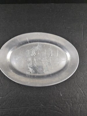 Jabonera ovalada de peltre Wilton pequeña vintage 7” X 4,5” hecha en EE. UU. Foto 1 de 4