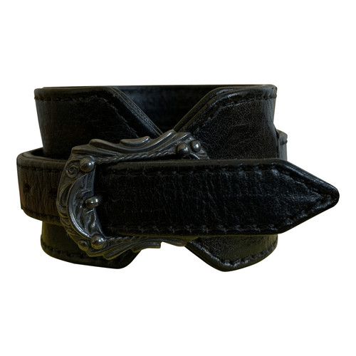 CHROME HEARTS Bracciale Argento Cuori Cromati Regolabili Pelle