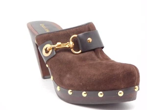 Enzo Angiolini Footwear Leather Suede Platform Sandals Mules Studded Size 6.5 - Picture 1 of 11