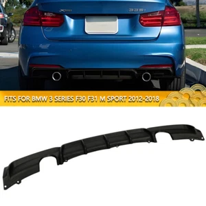 For BMW 3 Series F30 F31 M Sport 2012-2018 Matte Black Rear Bumper Diffuser Lips - Picture 1 of 13