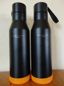 Lot of 2 Adventures by Disney Water Bottle Stainless Steel Metal Matte Black 17 - Picture 1 of 6
