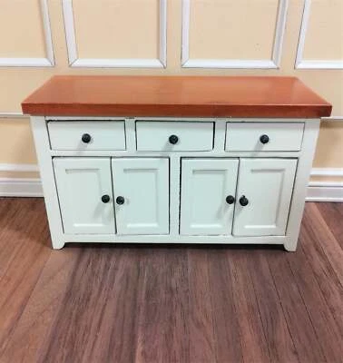 Dollhouse Miniature Kitchen Cabinet with Counter Top Buffet 1:12 Scale Cream - Image 1 of 4