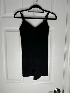 OQQ New In Bag Seamless Ribbed Black Mid-Thigh Bodysuit Size Small - Picture 1 of 7