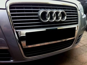 D Chrom Blende für Nummernschild vorne ohne PDC / Audi A6 4F - Edelstahl poliert - Picture 1 of 3