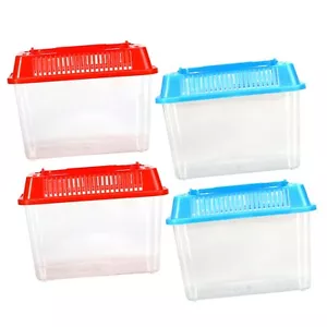 4pcs Portable Handheld Fish Tank Transparent Turtle Box Lightweight Aquarium ... - Picture 1 of 10