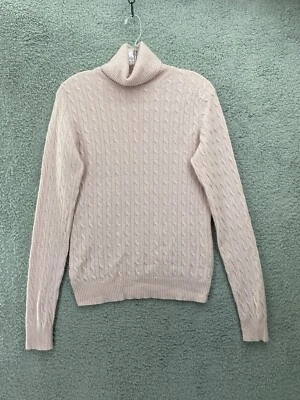 Tweeds  Cashmere Cable Knit Turtleneck Sweater Pink Womens Size - Image 1 of 4