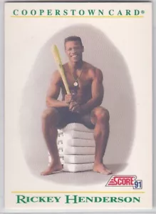 M) 1991 Score Baseball Trading Card - Rickey Henderson #B4 - Cooperstown Karte - Bild 1 von 2
