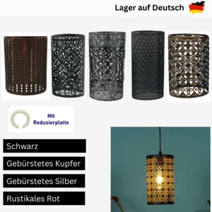 Vintage Lampenschirm E27 Käfig Draht Lampenschirm Schwarz Hängelampenschirm - Bild 1 von 85
