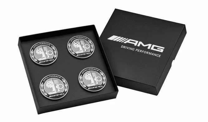 Genuine Mercedes Benz Affalterbach AMG Heritage Wheel Center Hub Caps Set NEW - Image 1 of 1