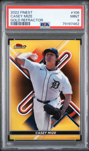 2022 Topps Finest CASEY MIZE Gold Refractor #’d /50 Detroit Tigers - PSA 9