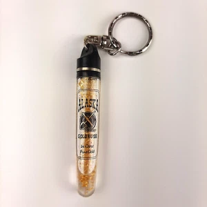 Alaska Gold Rush Souvenir Keychain Real Gold Flakes Inside! Novelty Purse Charm - Picture 1 of 2