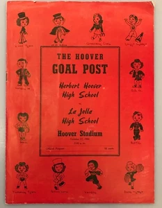 Hoover High School San Diego HS Fußball Programm 1944 La Jolla Torpfosten - Bild 1 von 5