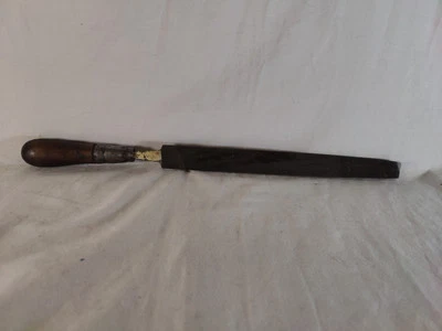 Heller Nucut Mill Bastard File Metal Tool with Wooden Handle 15" Antique - Image 1 of 4