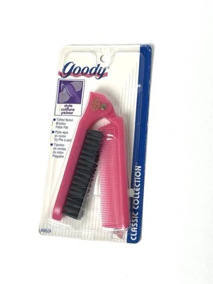 Vintage NEW 1996 GOODY Purse Travel Size Folding Brush Comb Pink Made USA NOS - Image 1 of 4