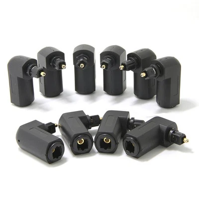 10pcs Toslink Right Angle 90 Degree Digital Optical Audio Adapter Male to Female - Image 1 of 3