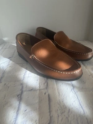 Zapatos mocasines de golf FootJoy para hombre talla 10,5 W de cuero marrón sin cordones 79054, usados una vez Foto 1 de 4