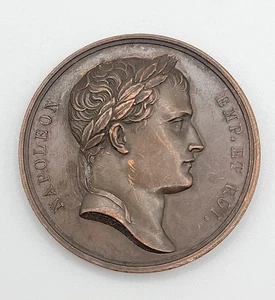 NAPOLEON EMP. ET ROI. FRANCE, 1809, BATTLE OF RAAB, Bronze Medal  40mm - Picture 1 of 4