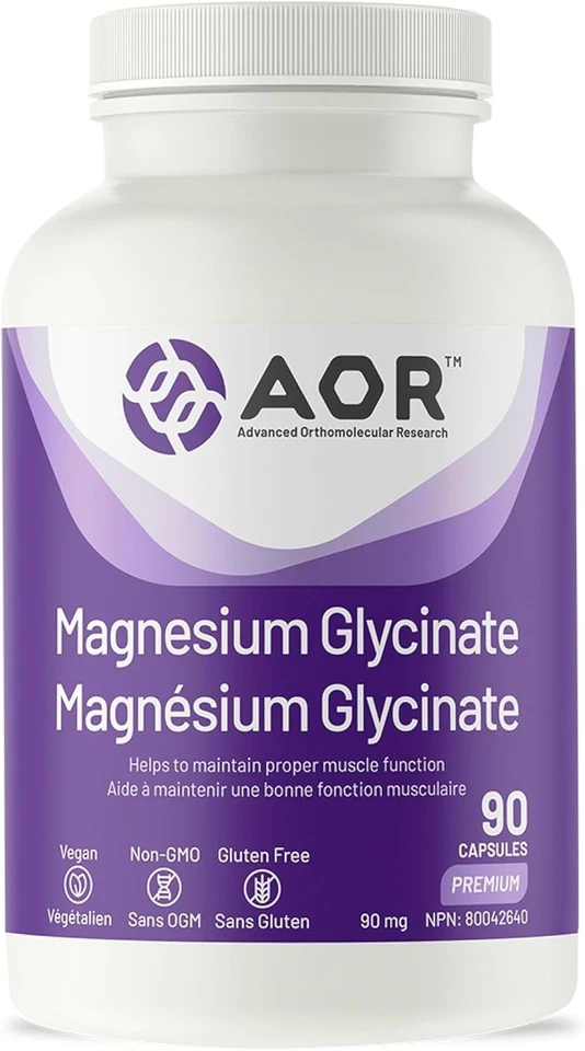 AOR Magnesium Glycinate Supplement Metabolism Muscle Cardio Support 90pcs NEW - Image 1 of 1
