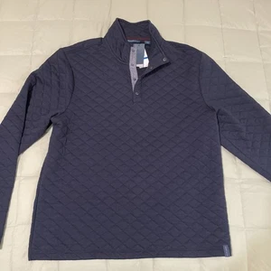 Neu mit Etikett Perry Ellis UVP $ 69 dunkler Saphir 1/4-Reißverschluss Pullover Shirt Pullover XL für Herren - Bild 1 von 12