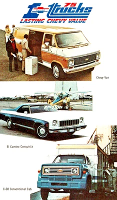 Lot of 3 1975 Chevy Trucks Promo 5-1/2"x 3-1/4" Postcards-El Camino, Luv, Blazer - Image 1 of 4