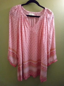 Top donna 2x Cynthia Rowley rosa e bianco fantasia floreale estivo - Foto 1 di 4