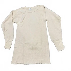 True Vintage 80s Kmart Waffle Knit Thermal Top Long Sleeve Cotton USA Large - Picture 1 of 7