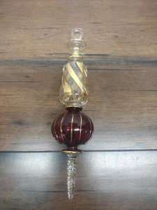 Decorazione albero di natale vintage in vetro soffiato finitura bellissima aggiunta alle vacanze - Foto 1 di 4