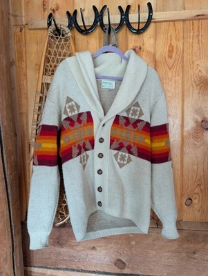 Pendleton Cardigan Western Wear Medium Vintage Wool 70s mens - Image 1 of 4