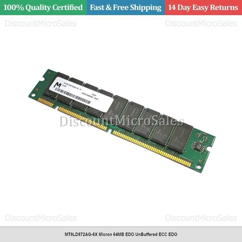 MT9LD872AG-6X Micron 64MB EDO UnBuffered ECC EDO - Image 1 of 1