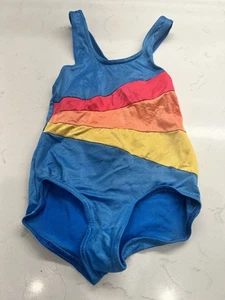 Vintage JC Penney Girls One Piece 80s Bathing Suit Size 7 - Picture 1 of 5
