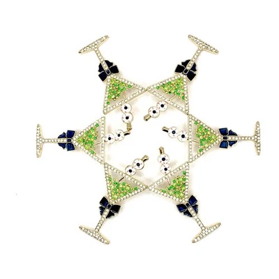 3 Pair  Earrings Cocktail Glass Halloween Sugarfix BaubleBar Pass Spirits Eyes - Image 1 of 3